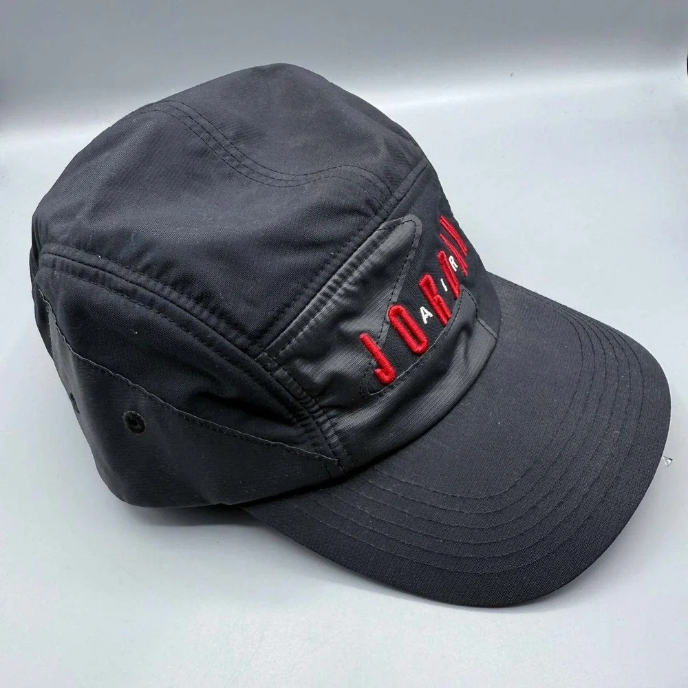 Air Jordan 5‎ Panel Hat Men Black Embroidered Jumpman Strap Back Cap